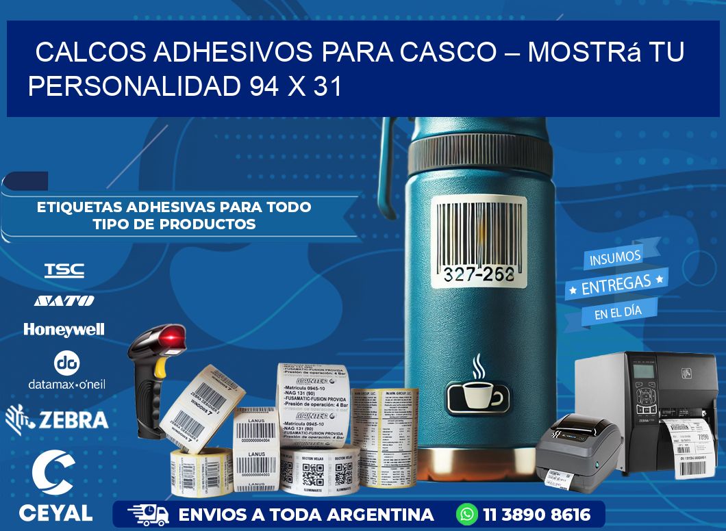 Calcos Adhesivos para Casco – Mostrá Tu Personalidad 94 x 31