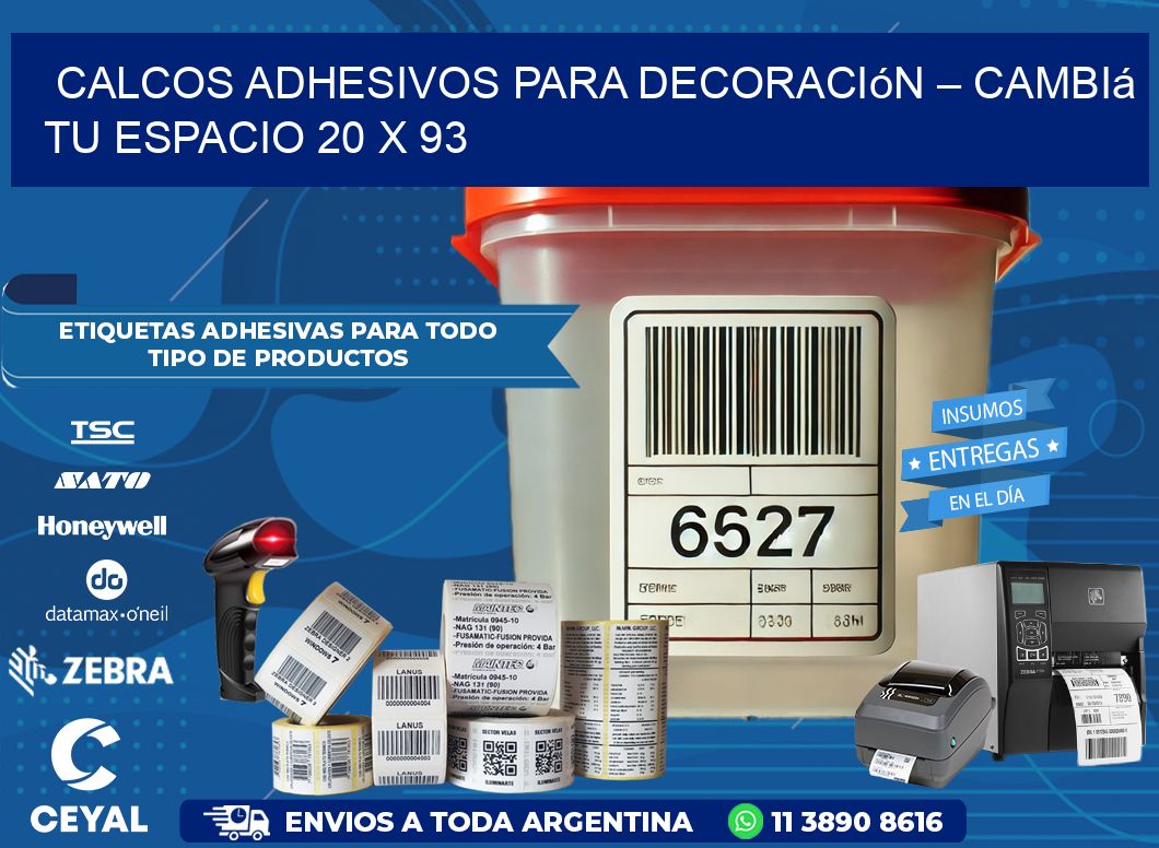 Calcos Adhesivos para Decoración – Cambiá Tu Espacio 20 x 93