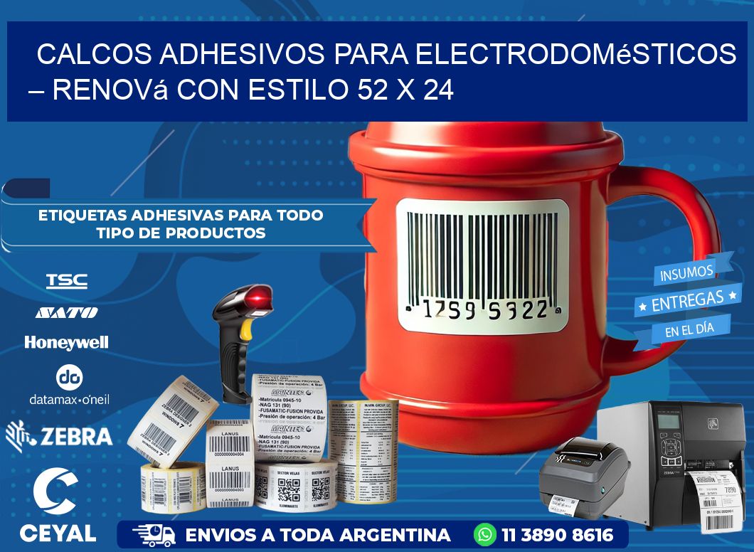 Calcos Adhesivos para Electrodomésticos – Renová con Estilo 52 x 24