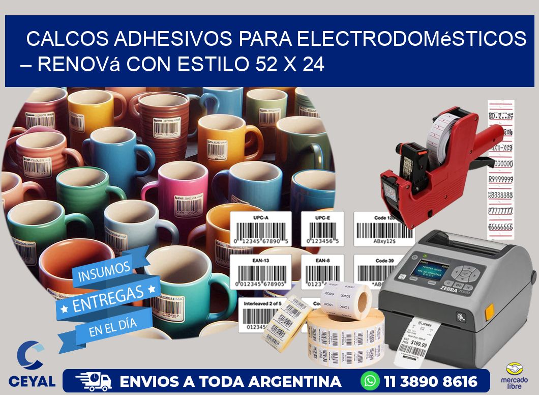 Calcos Adhesivos para Electrodomésticos – Renová con Estilo 52 x 24