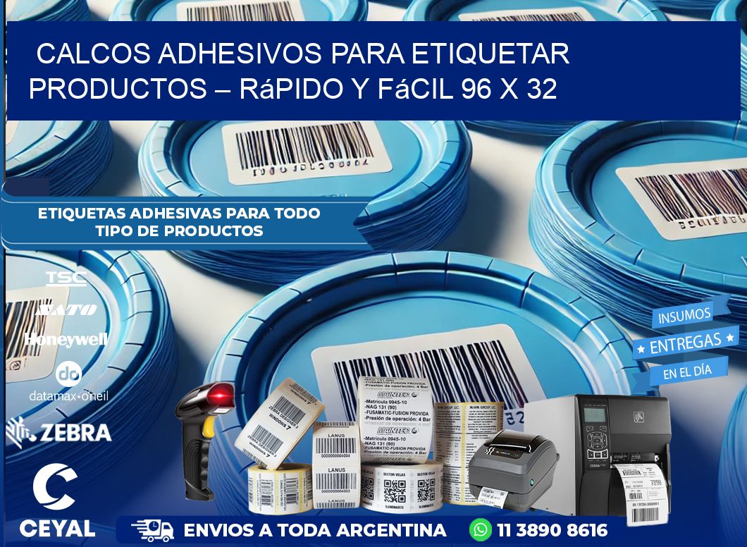 Calcos Adhesivos para Etiquetar Productos – Rápido y Fácil 96 x 32