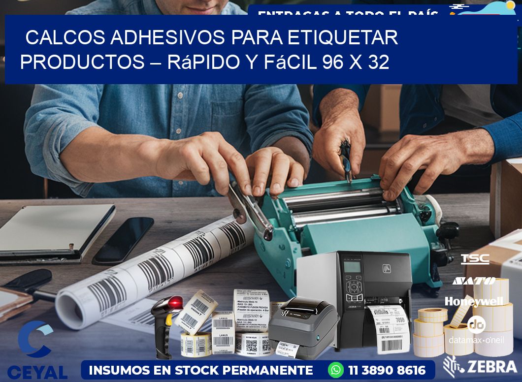 Calcos Adhesivos para Etiquetar Productos – Rápido y Fácil 96 x 32