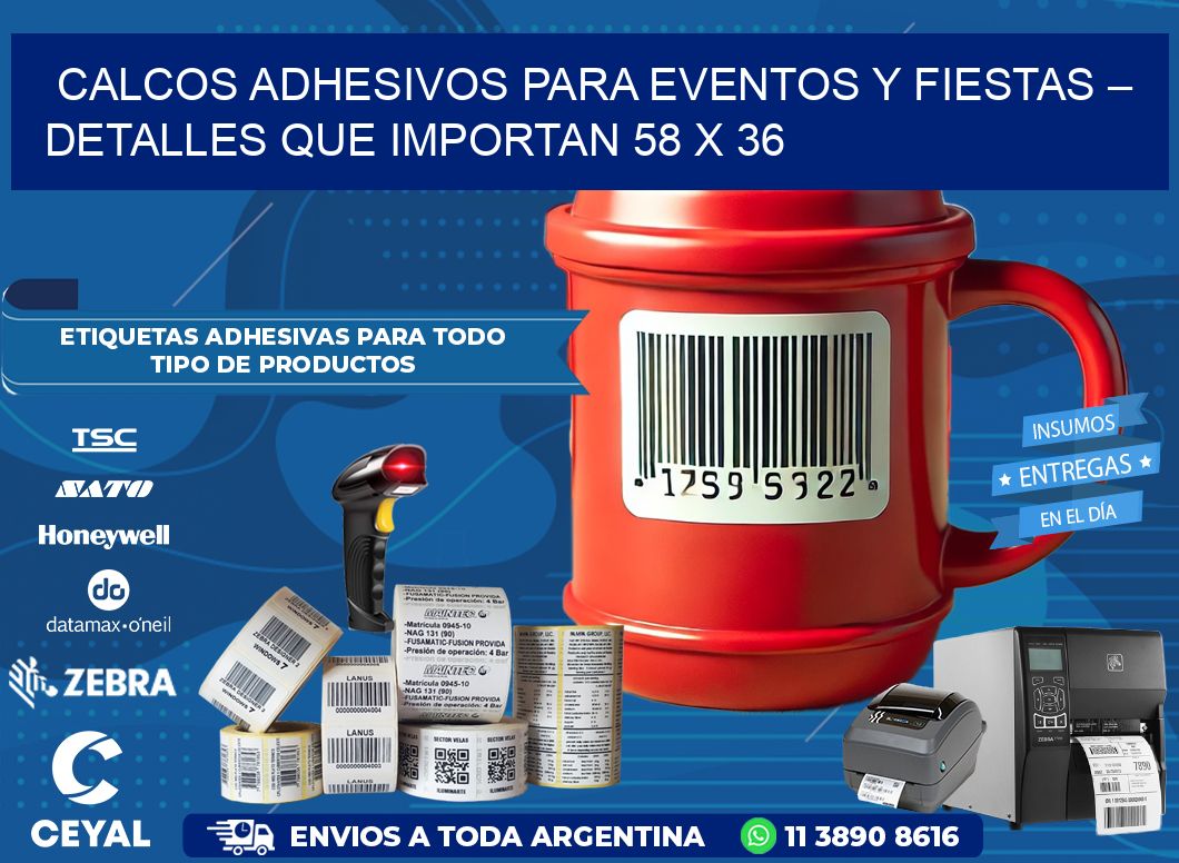 Calcos Adhesivos para Eventos y Fiestas – Detalles que Importan 58 x 36