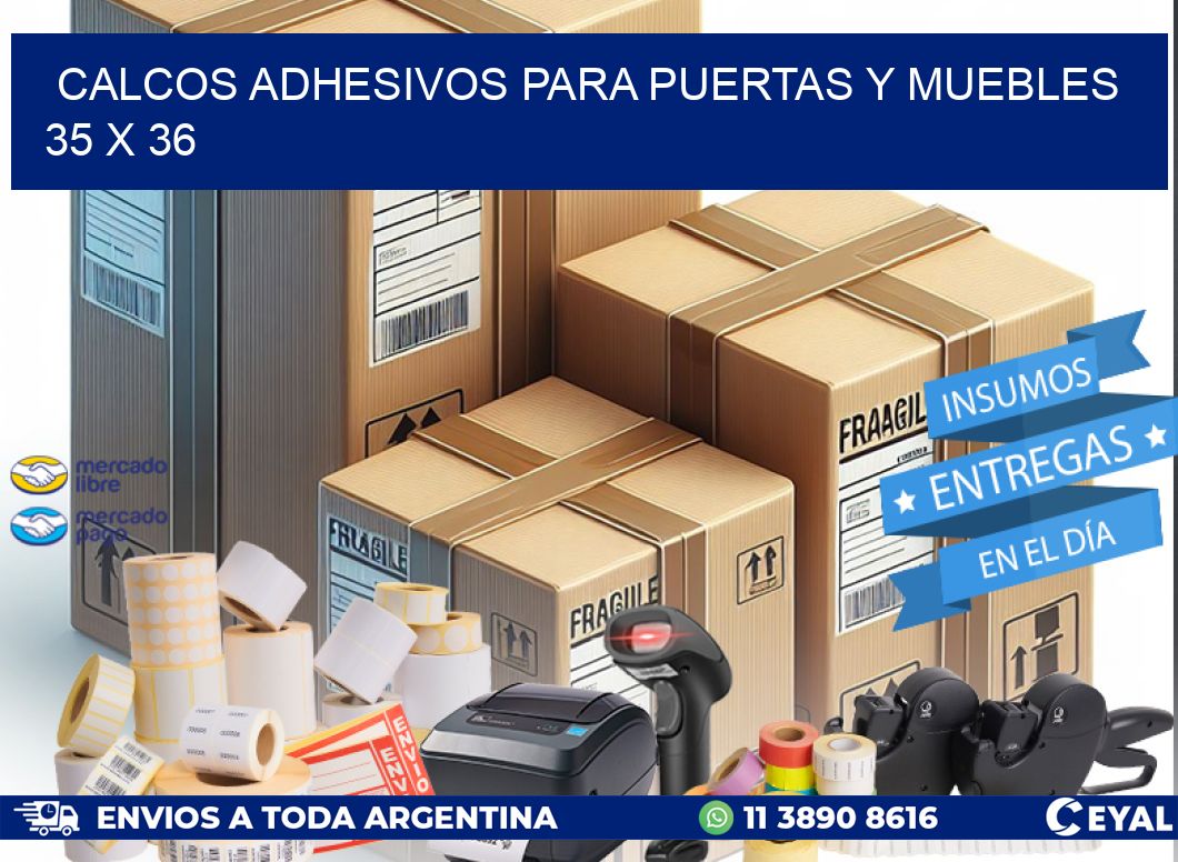 Calcos Adhesivos para Puertas y Muebles  35 x 36