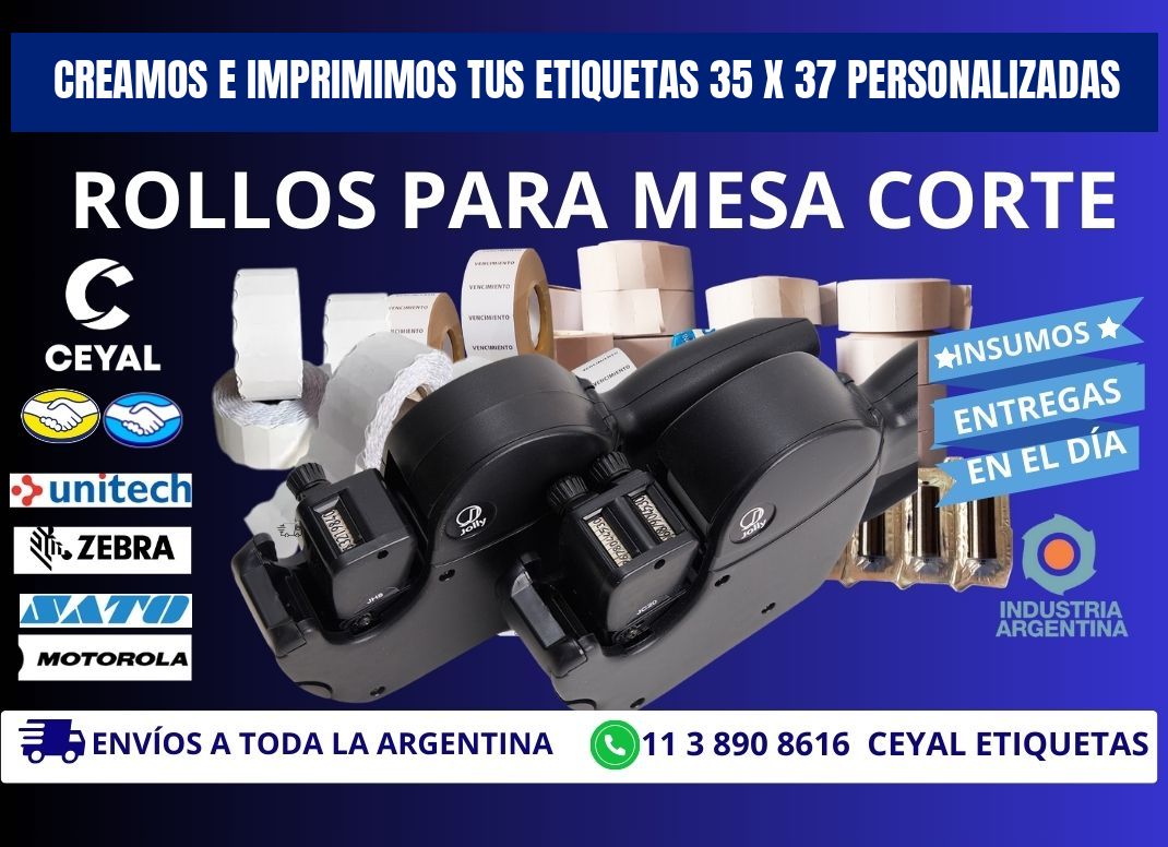 Creamos e Imprimimos tus Etiquetas 35 x 37 Personalizadas