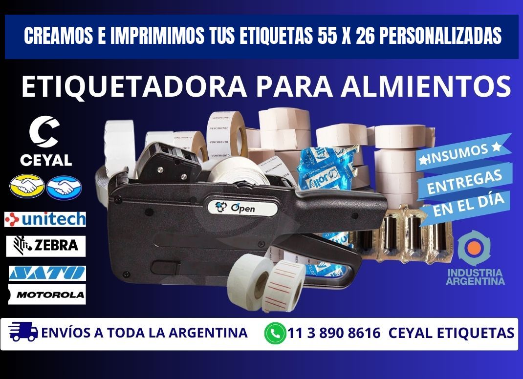 Creamos e Imprimimos tus Etiquetas 55 x 26 Personalizadas