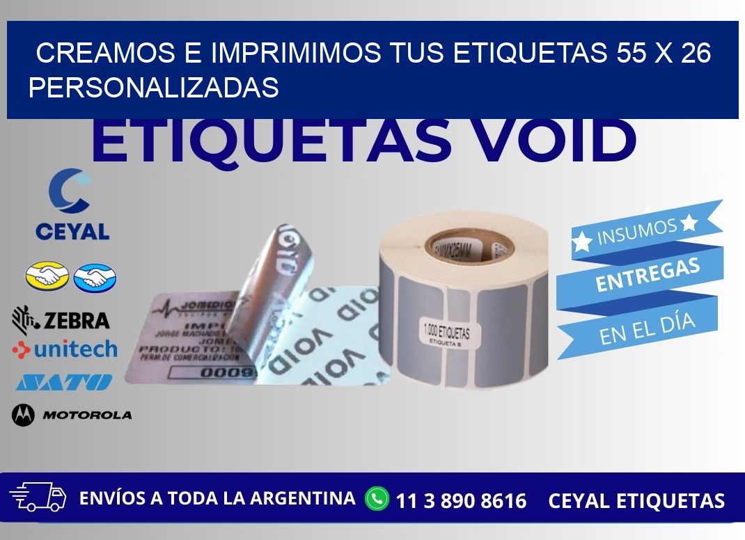 Creamos e Imprimimos tus Etiquetas 55 x 26 Personalizadas