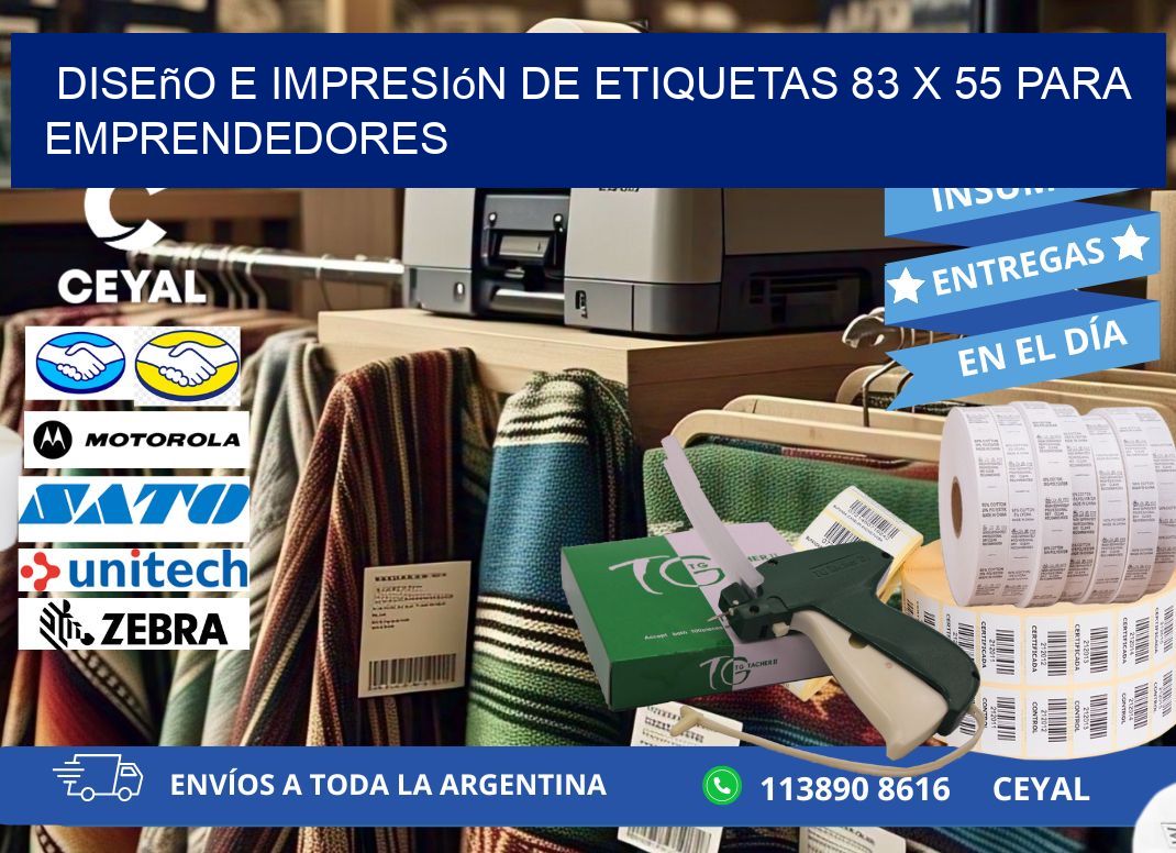 Diseño e Impresión de Etiquetas 83 x 55 para Emprendedores