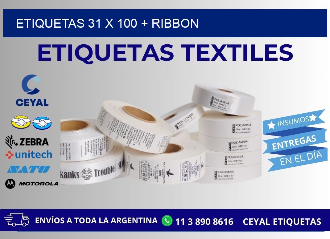 ETIQUETAS 31 x 100 + RIBBON