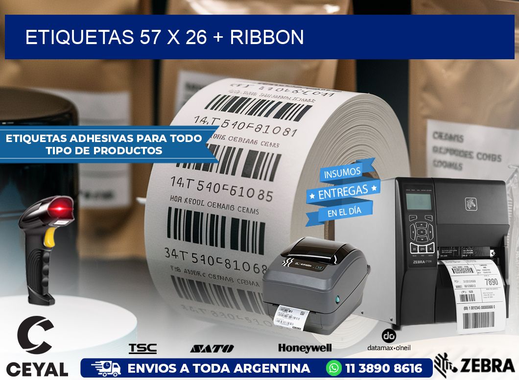 ETIQUETAS 57 x 26 + RIBBON