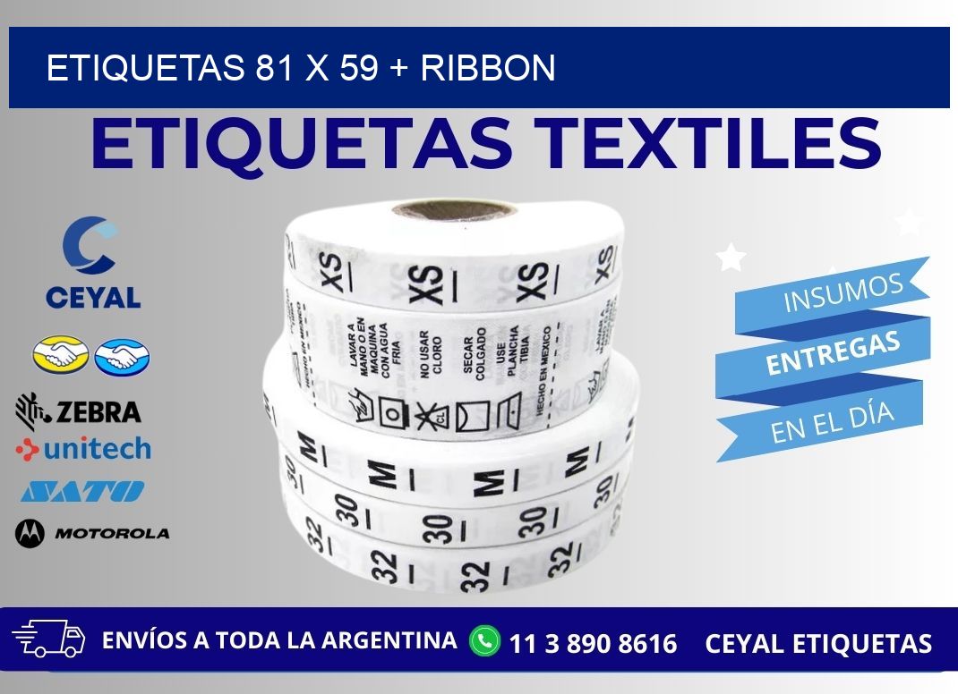 ETIQUETAS 81 x 59 + RIBBON