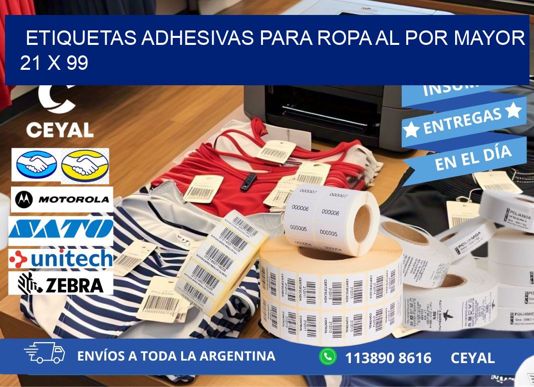 ETIQUETAS ADHESIVAS PARA ROPA AL POR MAYOR 21 x 99