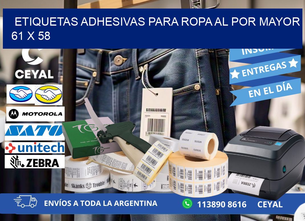 ETIQUETAS ADHESIVAS PARA ROPA AL POR MAYOR 61 x 58