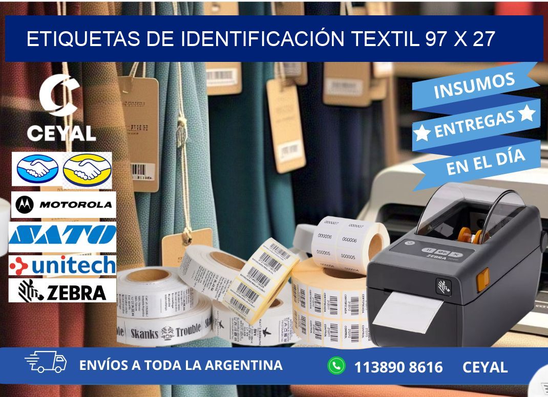 ETIQUETAS DE IDENTIFICACIÓN TEXTIL 97 x 27