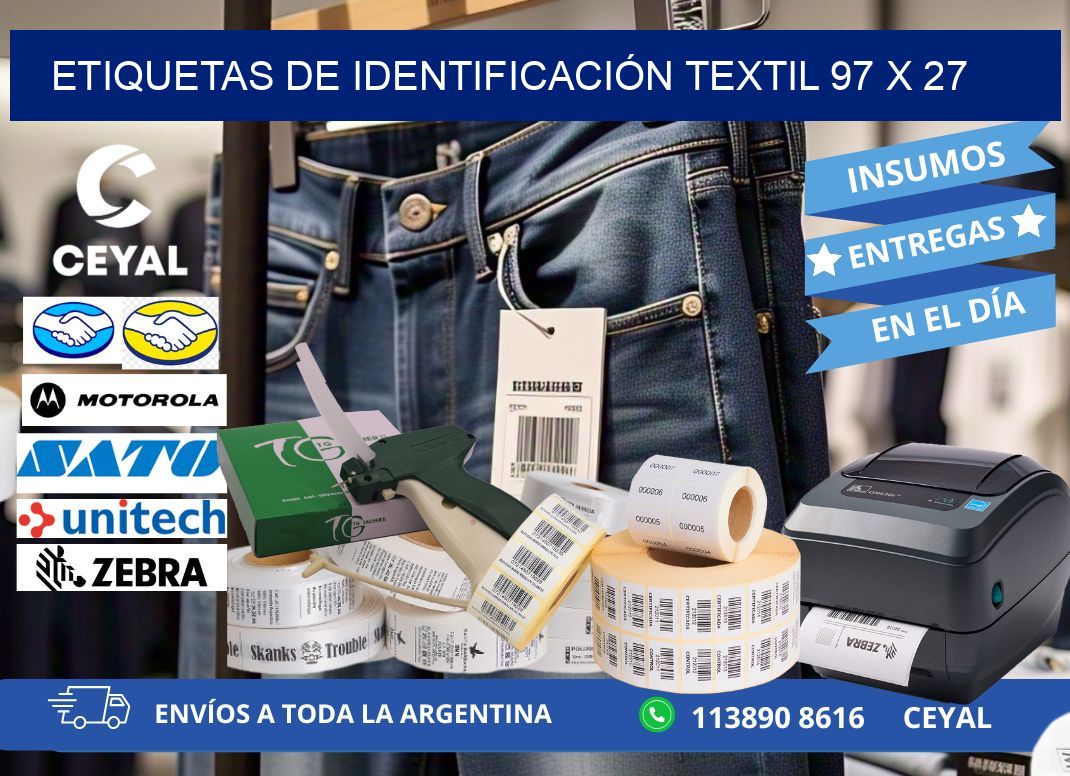 ETIQUETAS DE IDENTIFICACIÓN TEXTIL 97 x 27