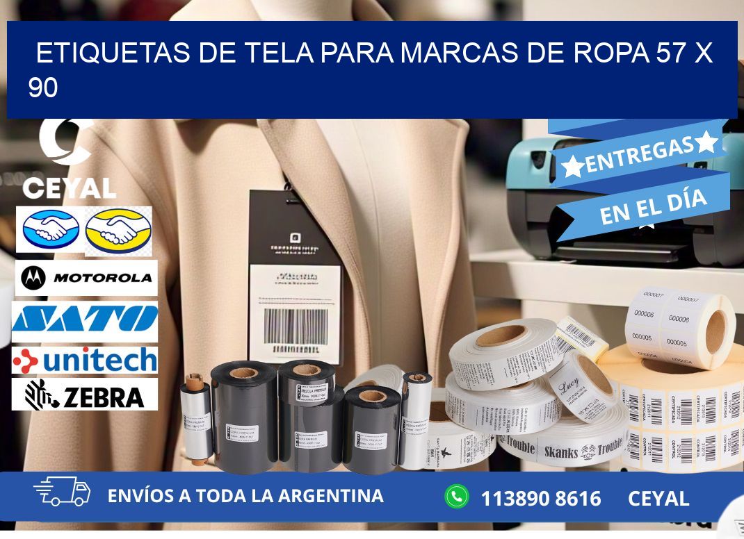 ETIQUETAS DE TELA PARA MARCAS DE ROPA 57 x 90