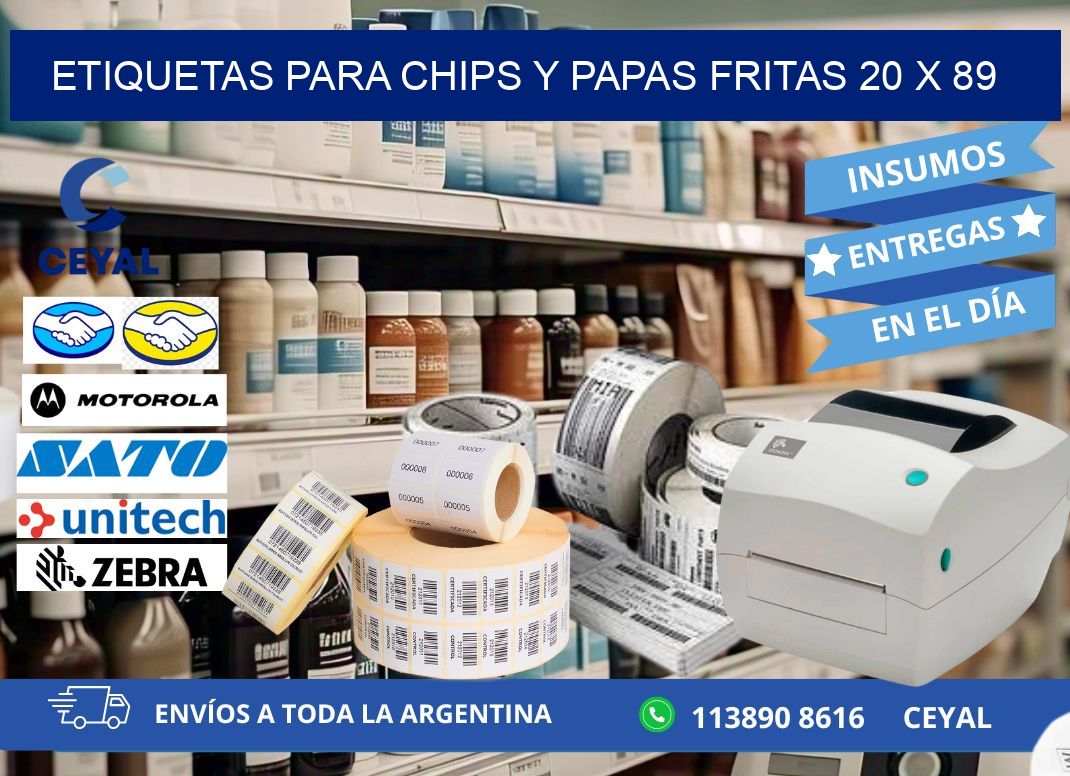 ETIQUETAS PARA CHIPS Y PAPAS FRITAS 20 x 89