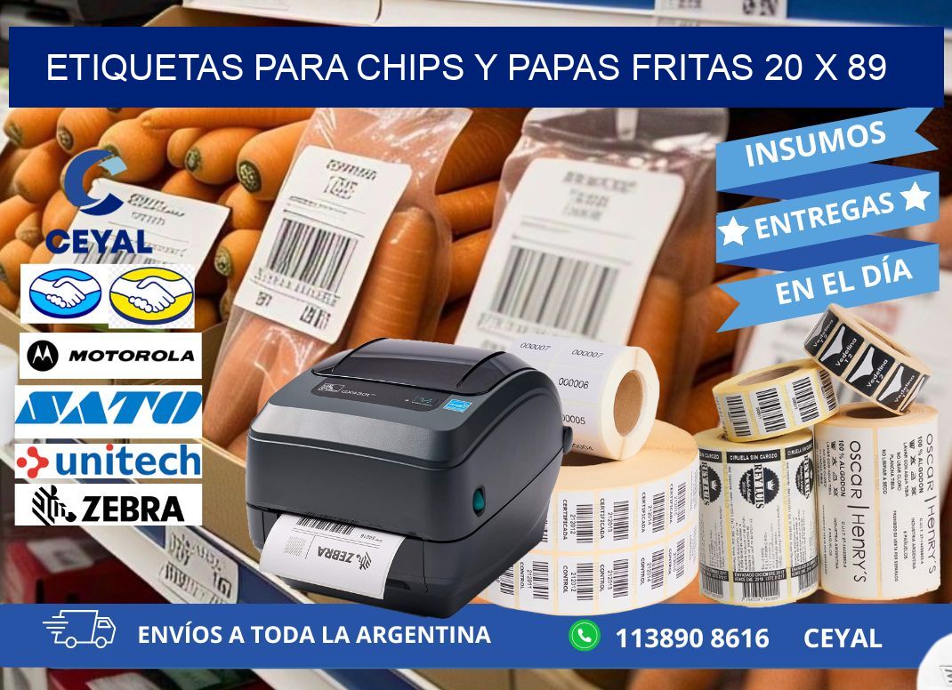 ETIQUETAS PARA CHIPS Y PAPAS FRITAS 20 x 89