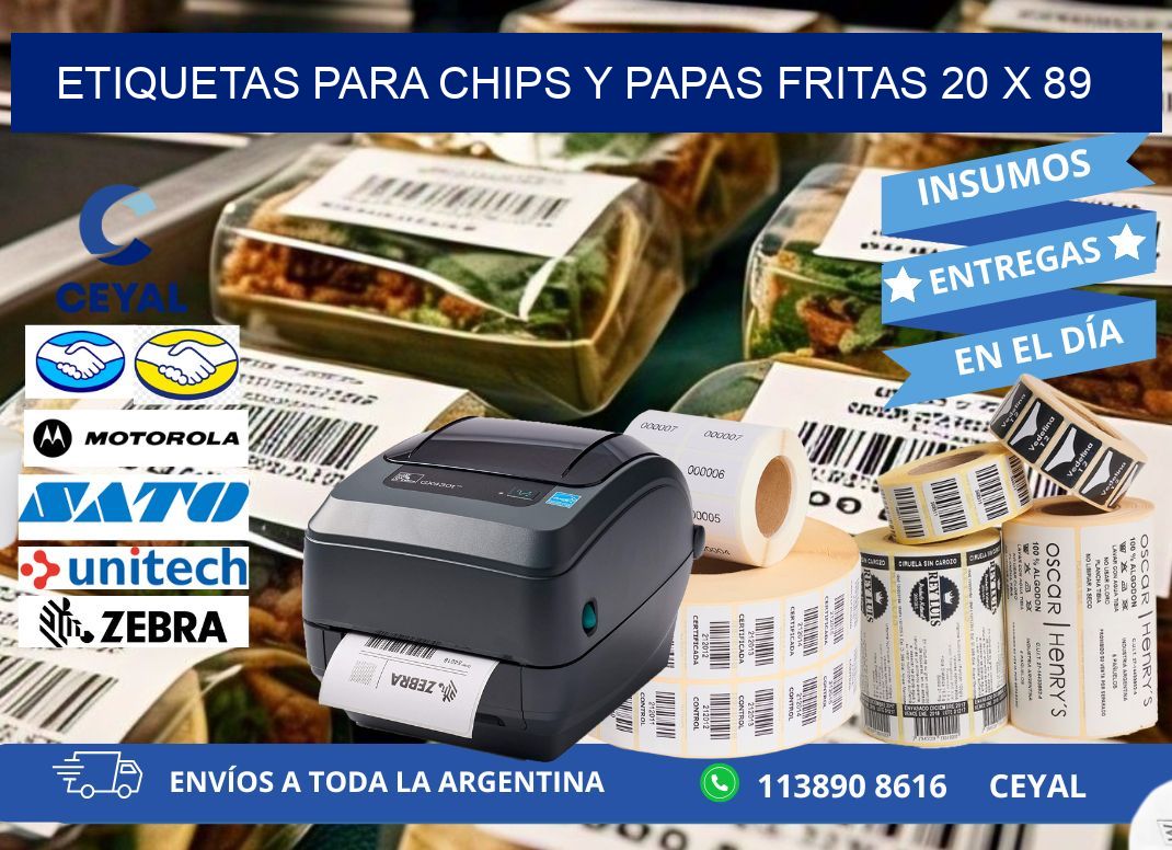 ETIQUETAS PARA CHIPS Y PAPAS FRITAS 20 x 89