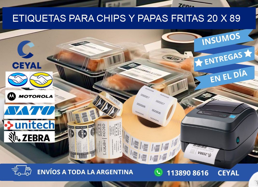 ETIQUETAS PARA CHIPS Y PAPAS FRITAS 20 x 89