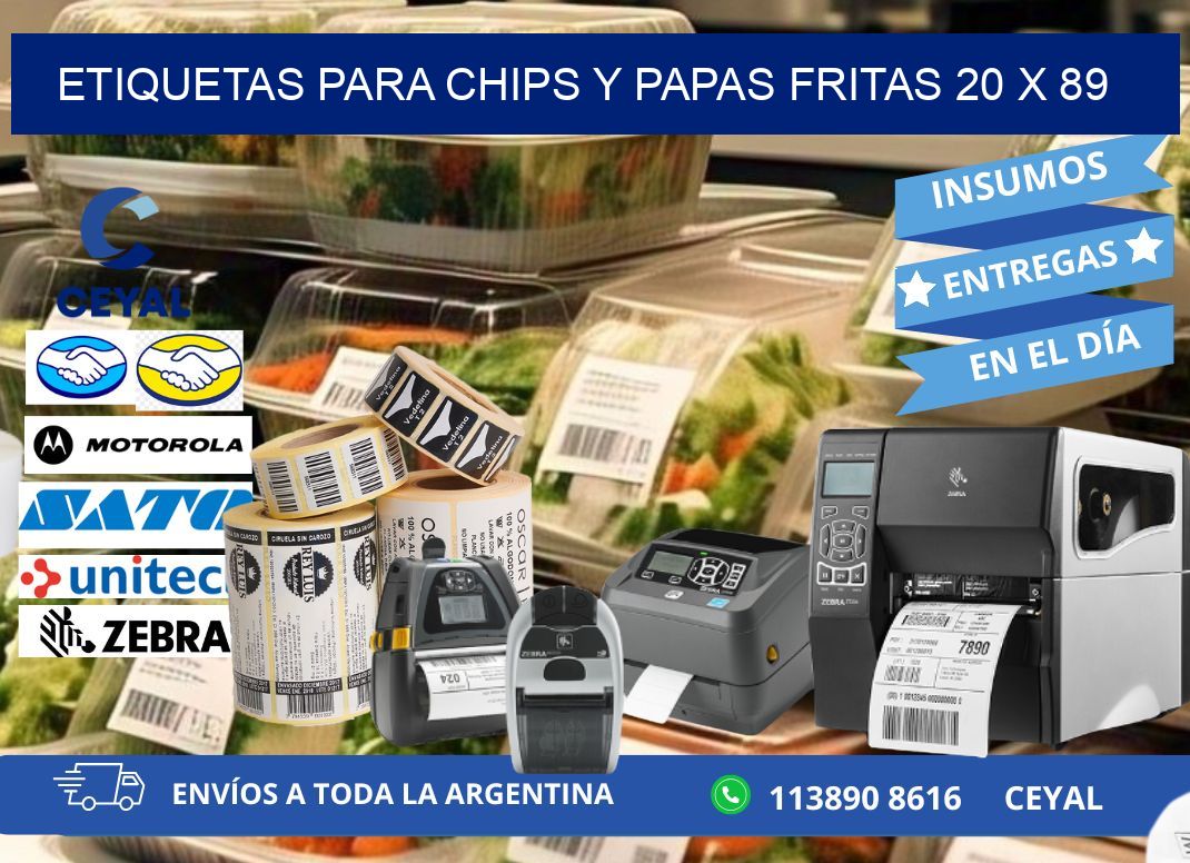 ETIQUETAS PARA CHIPS Y PAPAS FRITAS 20 x 89