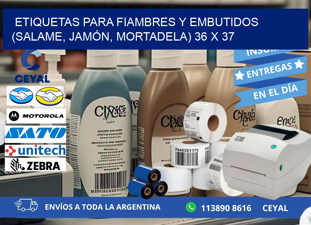 ETIQUETAS PARA FIAMBRES Y EMBUTIDOS (SALAME, JAMÓN, MORTADELA) 36 x 37