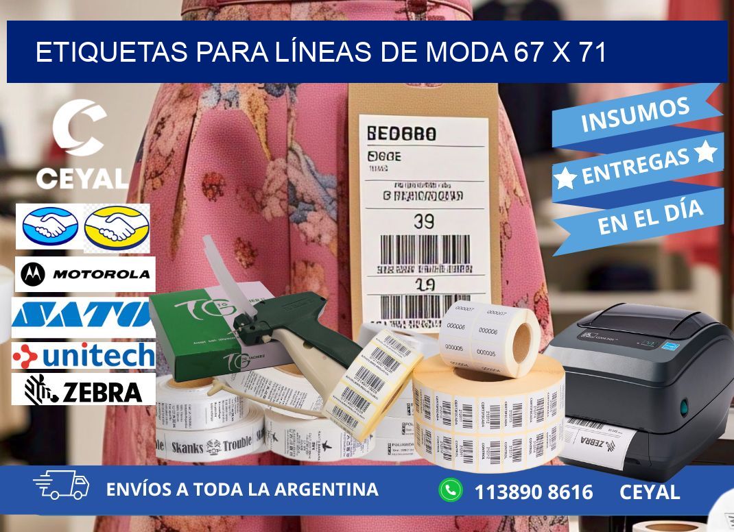 ETIQUETAS PARA LÍNEAS DE MODA 67 x 71