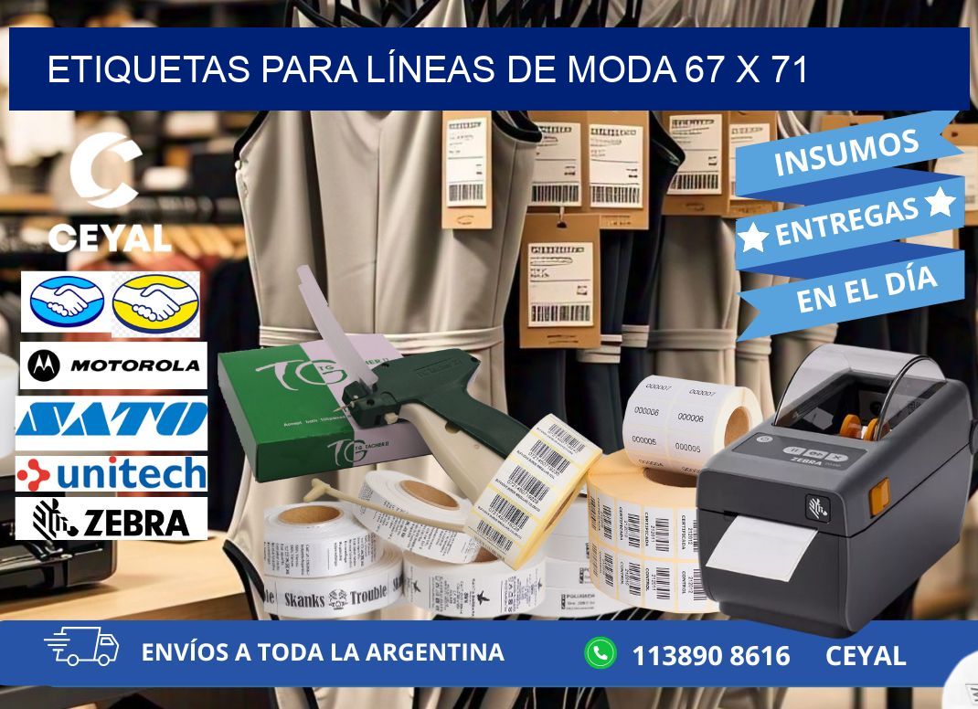 ETIQUETAS PARA LÍNEAS DE MODA 67 x 71