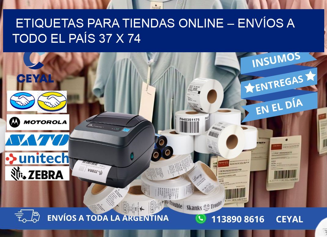 ETIQUETAS PARA TIENDAS ONLINE – ENVÍOS A TODO EL PAÍS 37 x 74