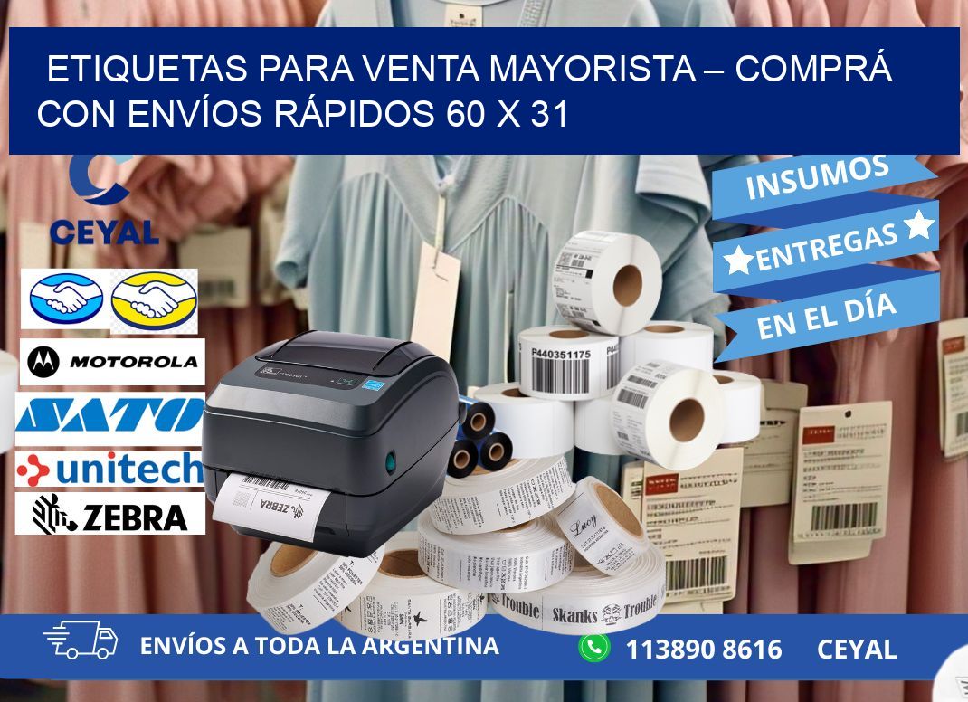 ETIQUETAS PARA VENTA MAYORISTA – COMPRÁ CON ENVÍOS RÁPIDOS 60 x 31