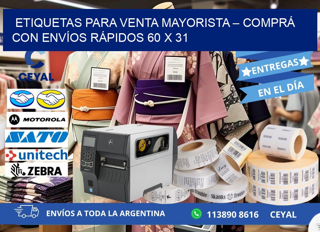ETIQUETAS PARA VENTA MAYORISTA – COMPRÁ CON ENVÍOS RÁPIDOS 60 x 31