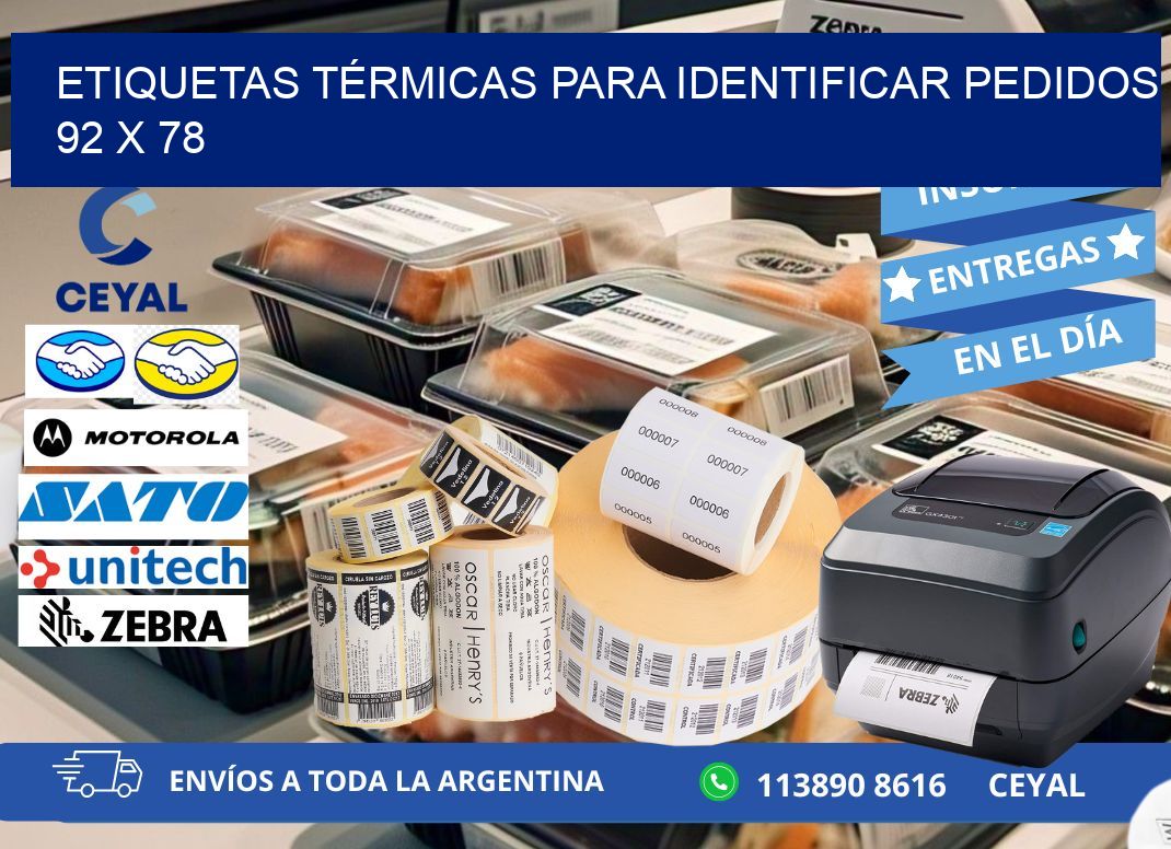 ETIQUETAS TÉRMICAS PARA IDENTIFICAR PEDIDOS  92 x 78