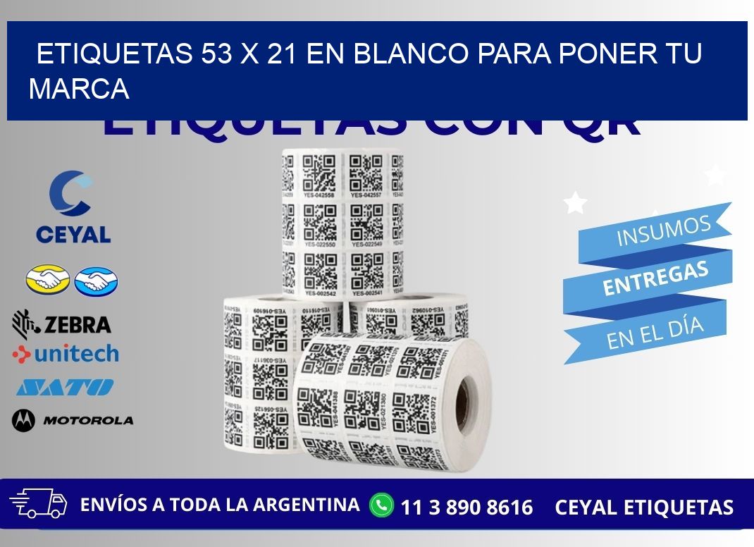 Etiquetas 53 x 21 en blanco para poner tu marca