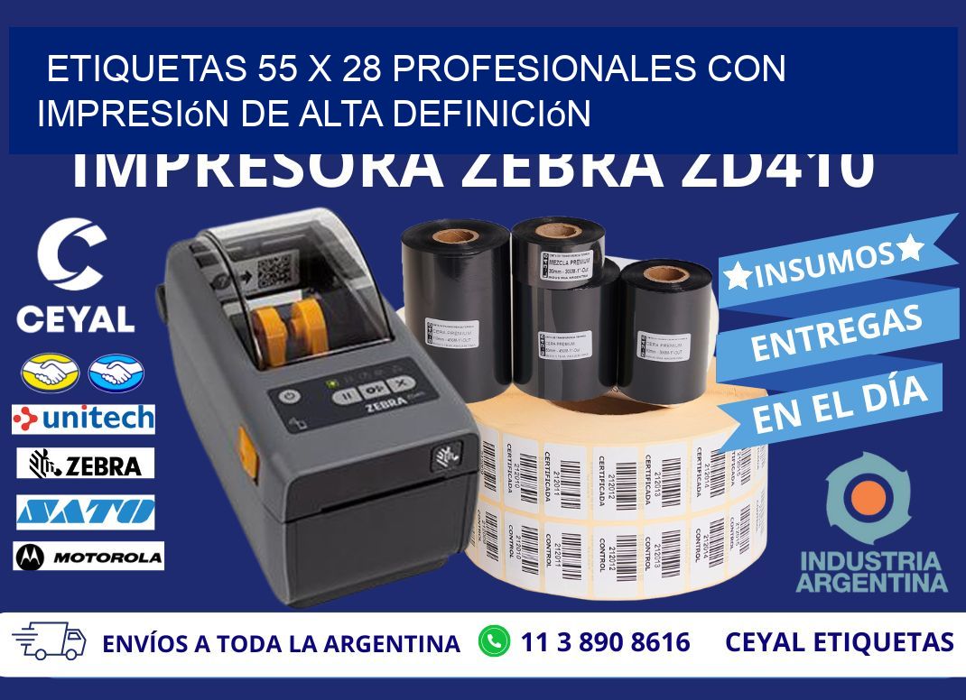 Etiquetas 55 x 28 Profesionales con Impresión de Alta Definición