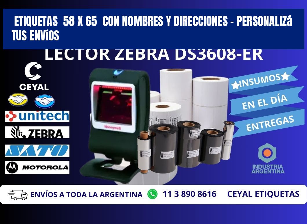 Etiquetas  58 x 65  con Nombres y Direcciones – Personalizá tus Envíos