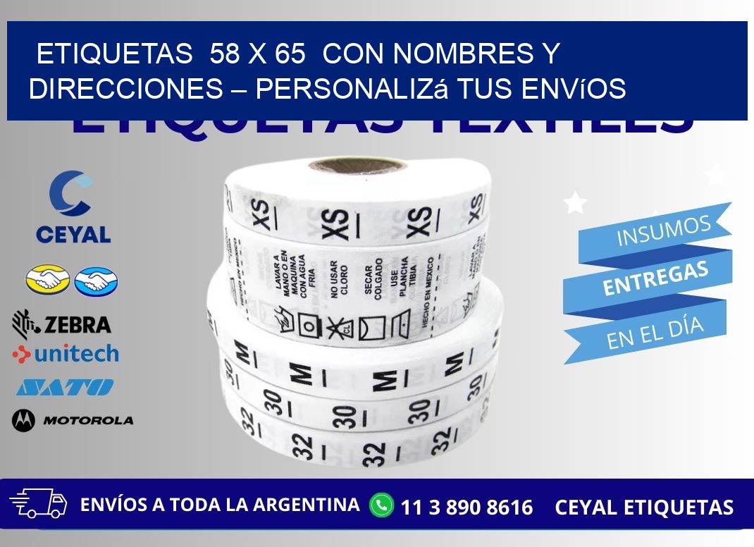 Etiquetas  58 x 65  con Nombres y Direcciones – Personalizá tus Envíos