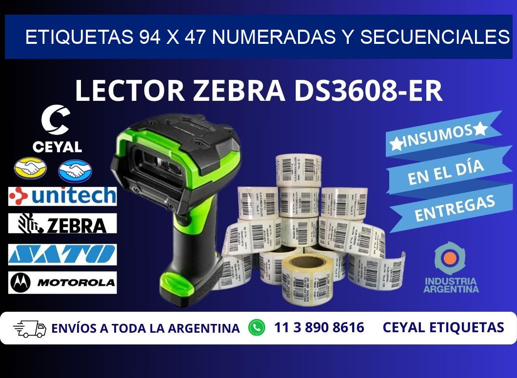 Etiquetas 94 x 47 Numeradas y Secuenciales