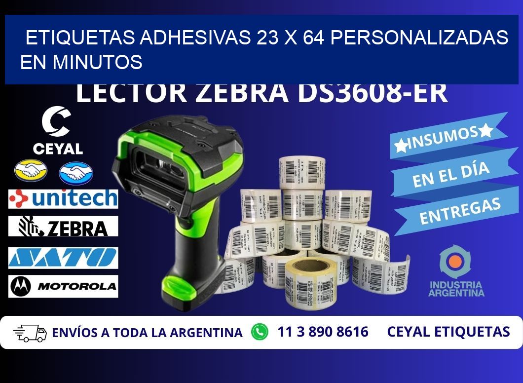 Etiquetas Adhesivas 23 x 64 Personalizadas en Minutos