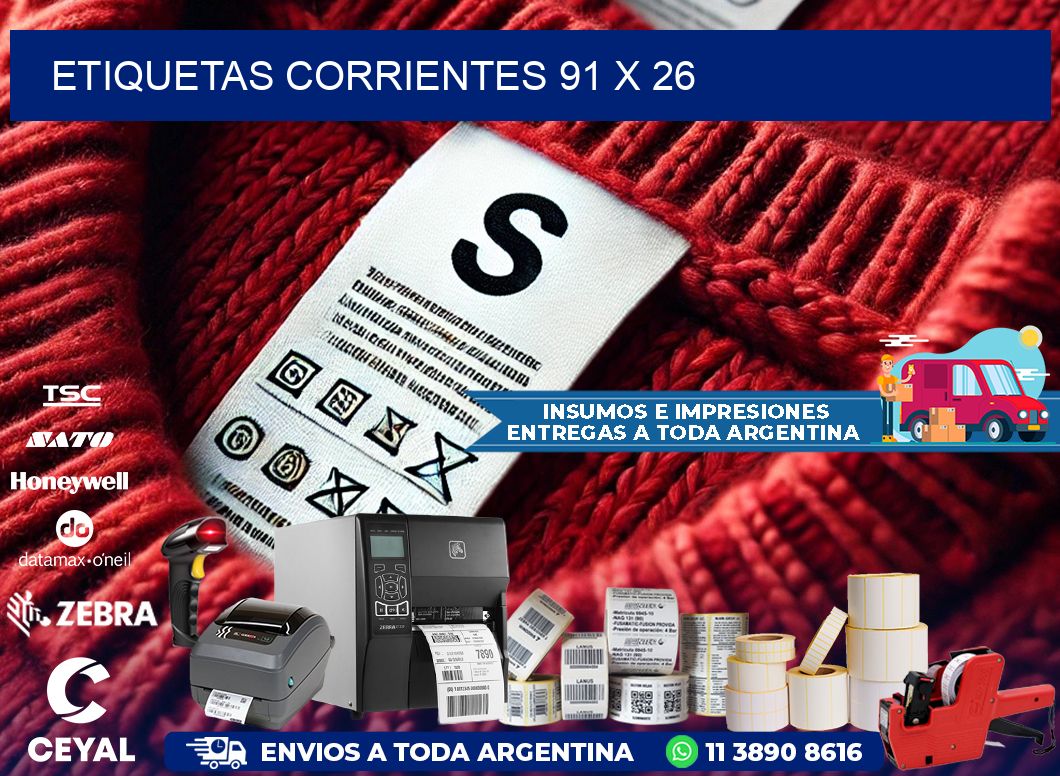 Etiquetas Corrientes 91 x 26