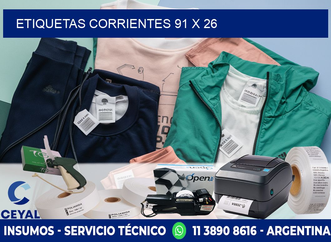 Etiquetas Corrientes 91 x 26