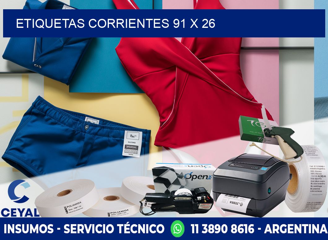 Etiquetas Corrientes 91 x 26