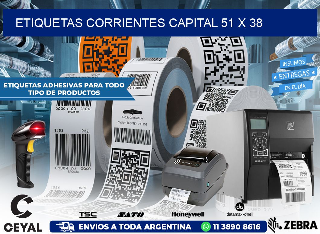 Etiquetas Corrientes Capital 51 x 38