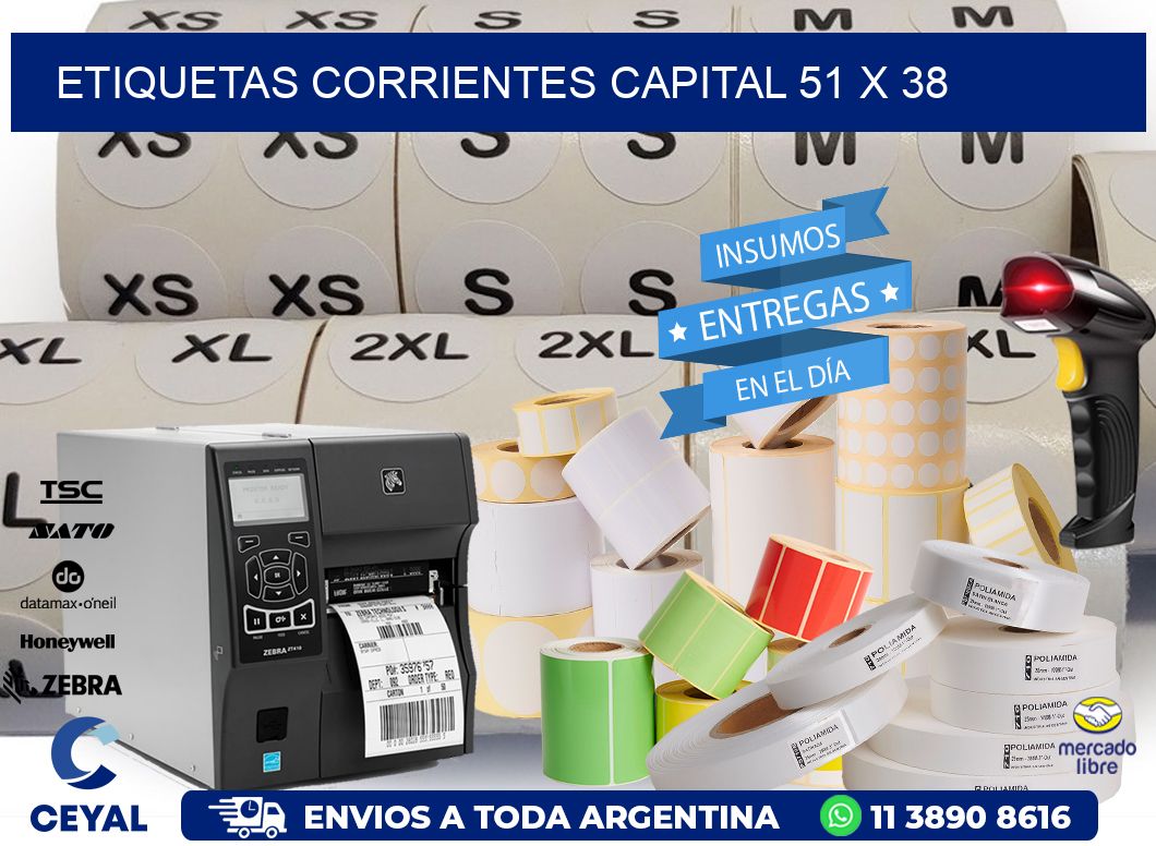 Etiquetas Corrientes Capital 51 x 38