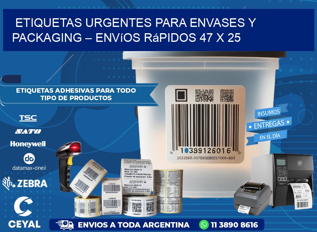 Etiquetas Urgentes para Envases y Packaging – Envíos Rápidos 47 x 25