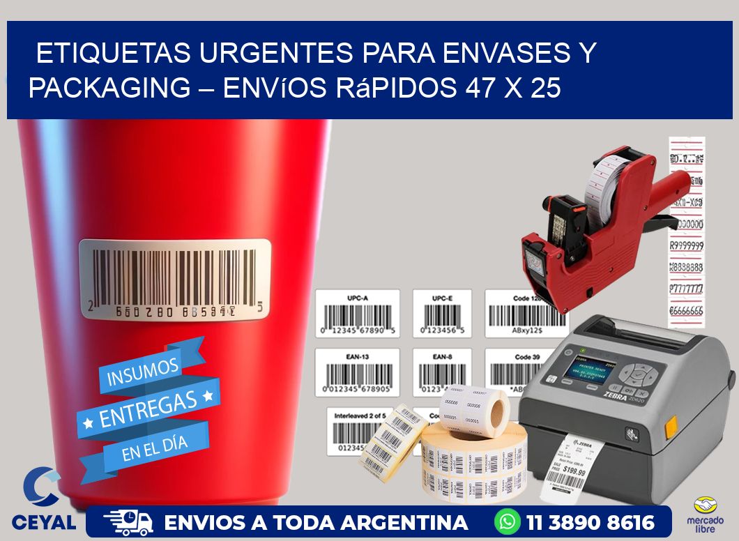 Etiquetas Urgentes para Envases y Packaging – Envíos Rápidos 47 x 25