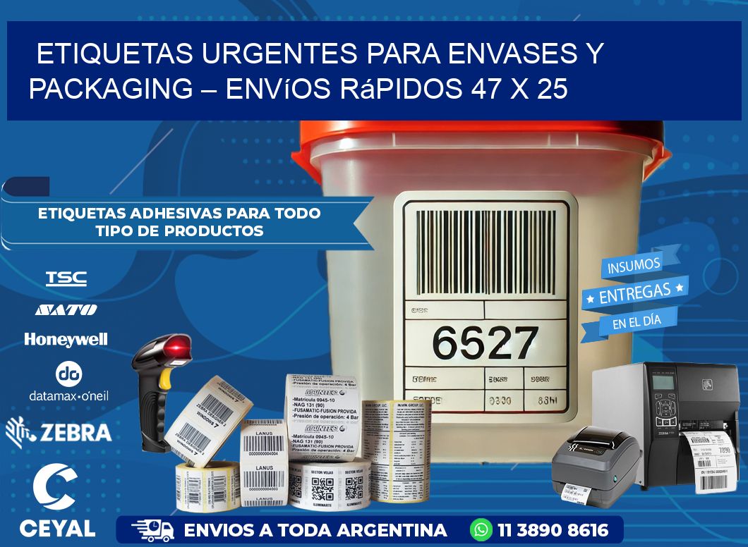 Etiquetas Urgentes para Envases y Packaging – Envíos Rápidos 47 x 25