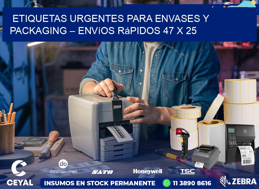 Etiquetas Urgentes para Envases y Packaging – Envíos Rápidos 47 x 25