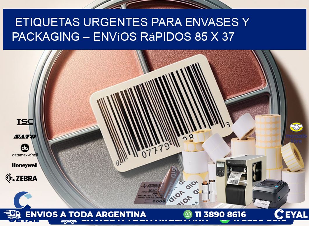 Etiquetas Urgentes para Envases y Packaging – Envíos Rápidos 85 x 37