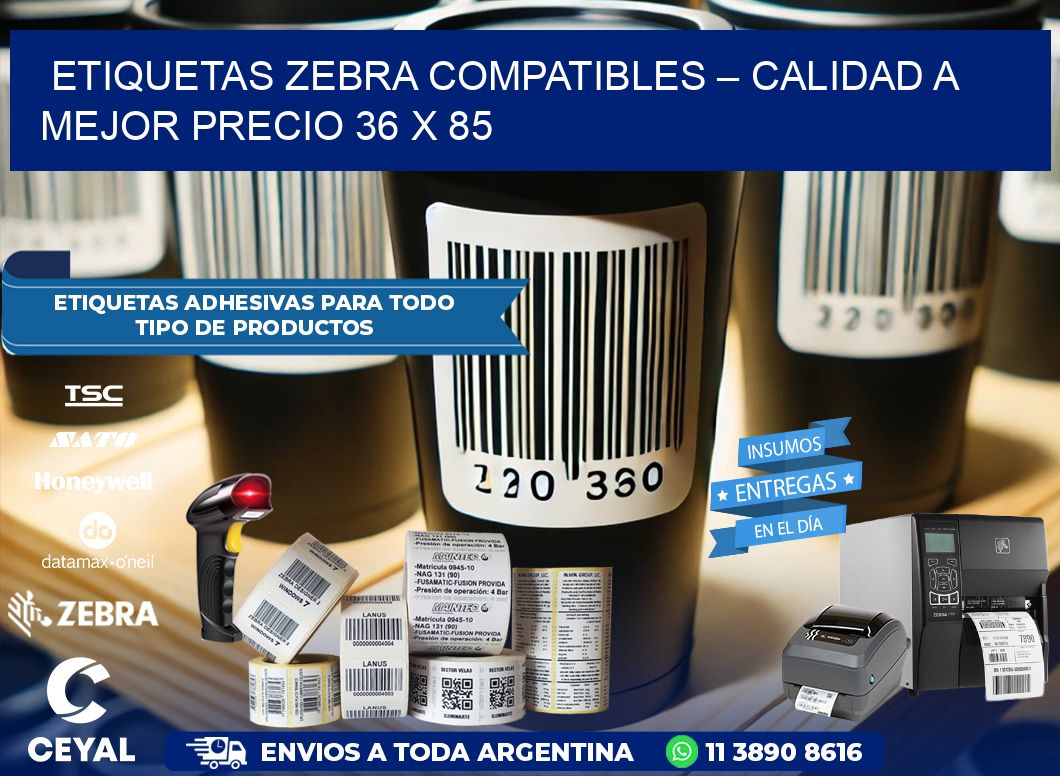 Etiquetas Zebra Compatibles – Calidad a Mejor Precio 36 x 85