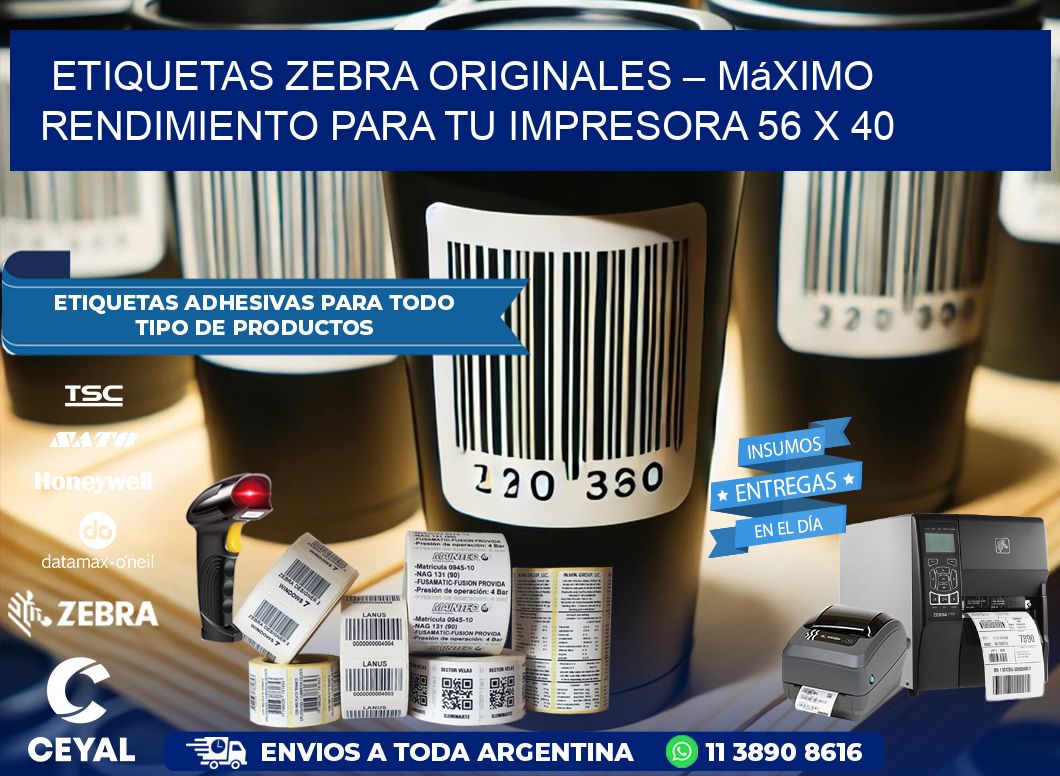 Etiquetas Zebra Originales – Máximo Rendimiento para tu Impresora 56 x 40